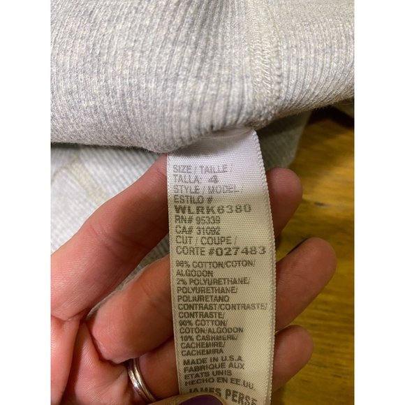 Standard James Perse Light Grey Binding Fitted Rib Dress Women's Size XL - Picture 10 of 10